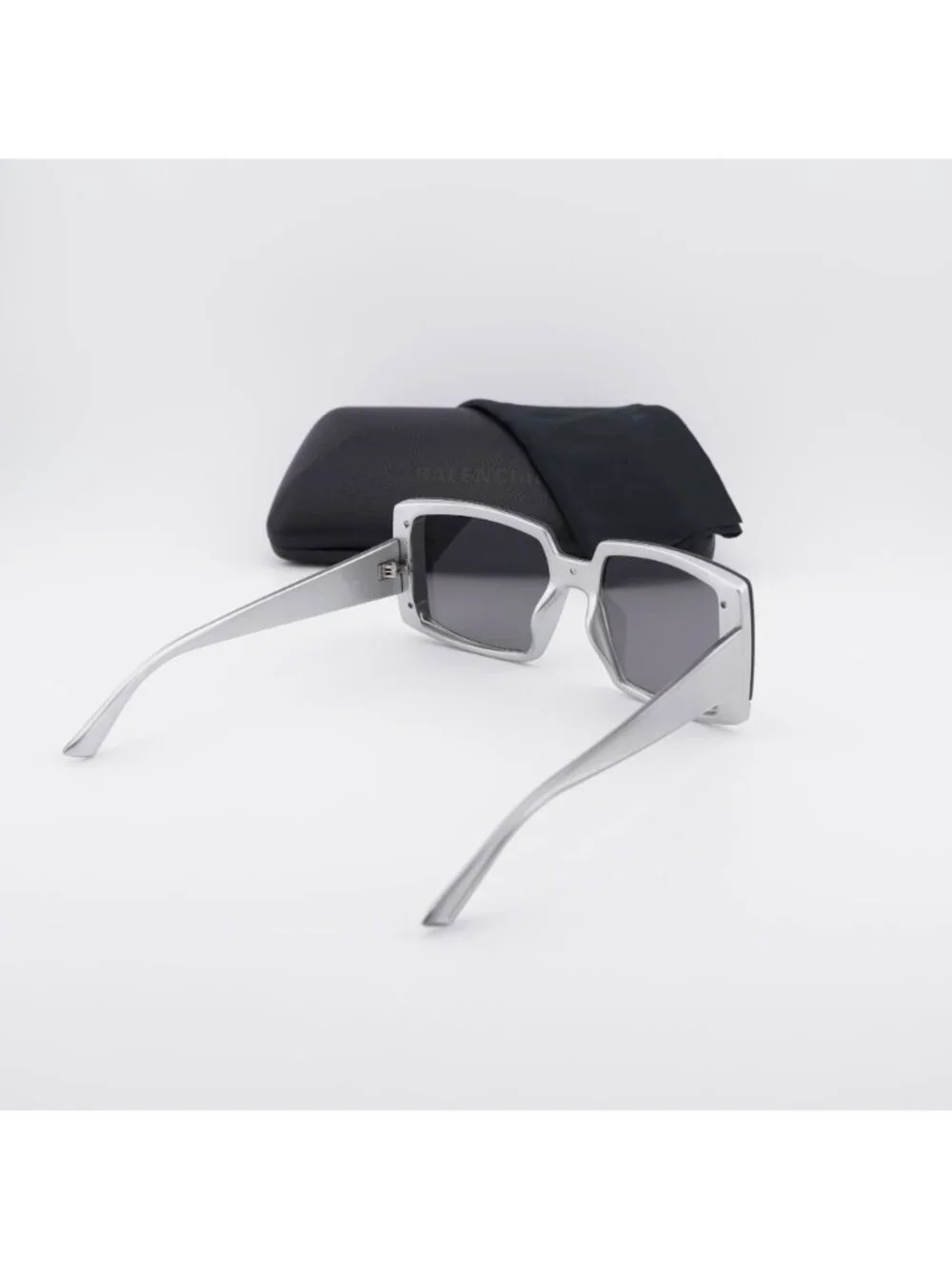 Balenciaga BB0081S 002 Square Sunglasses - Silver